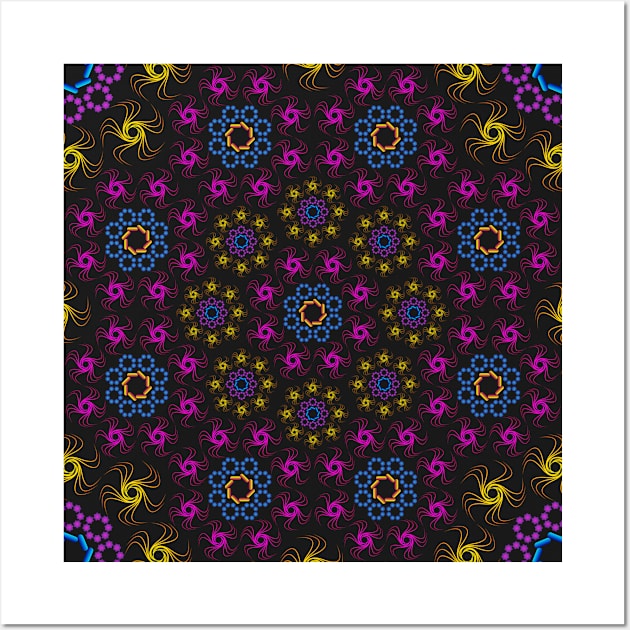 kaleidoscope fractal pattern Wall Art by psychoshadow